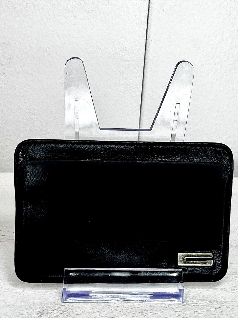 🖤 Gucci Vintage Black Leather Card Holder – Made in Italy 🖤